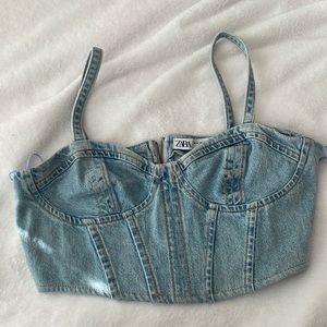 Jean cropt top. Size xs. Zara brand